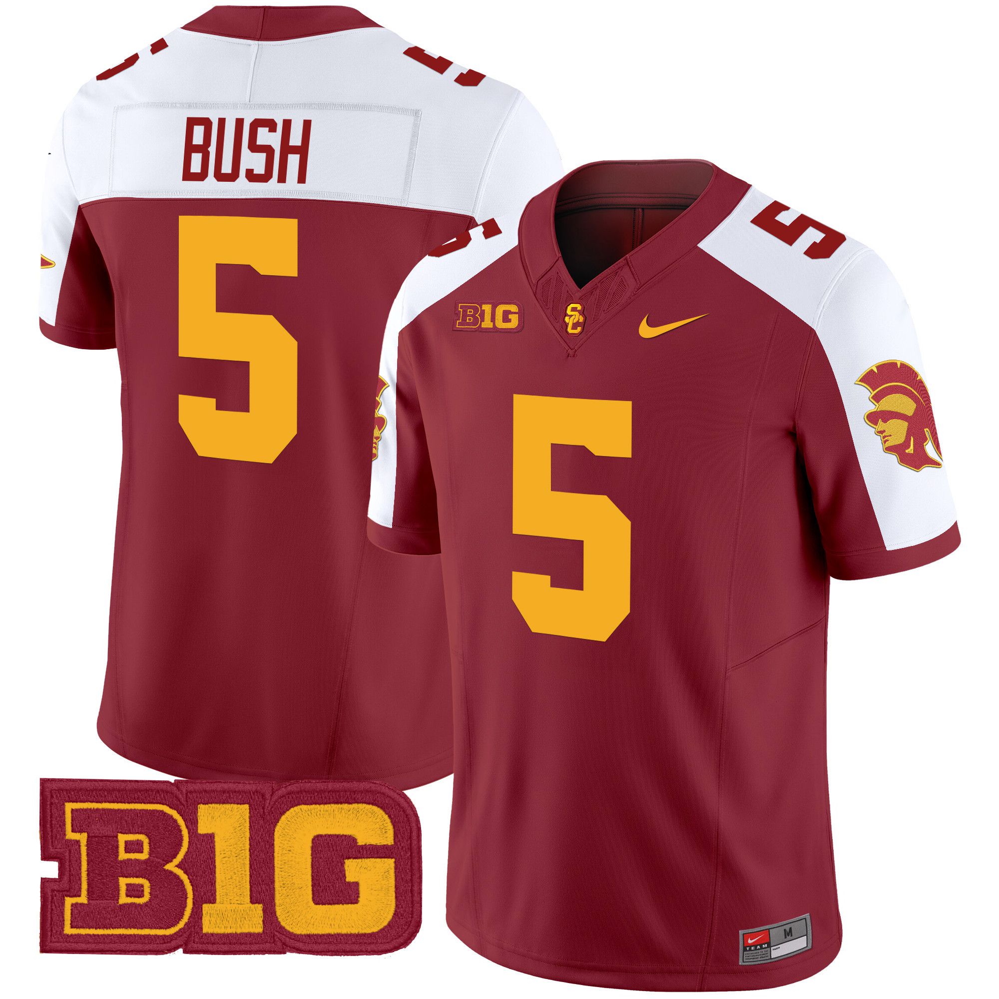 Men USC Trojans 5 Bush Red Nike 2024 Vapor Limited NCAA Jersey